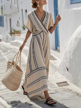 Retro Striped Summer Dress