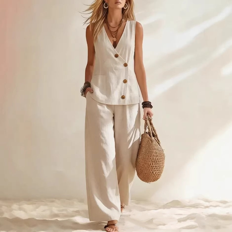 Women's Cardigan Vest Set