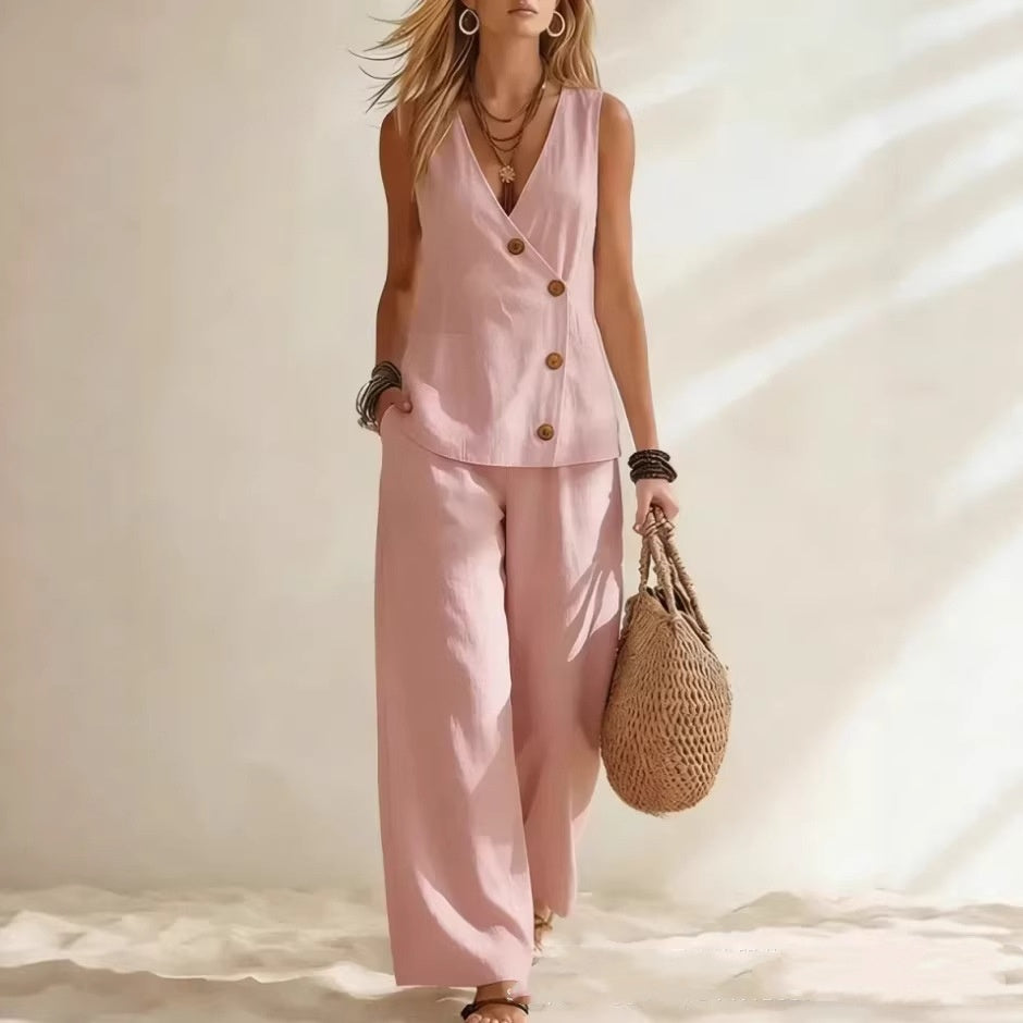 Women's Cardigan Vest Set