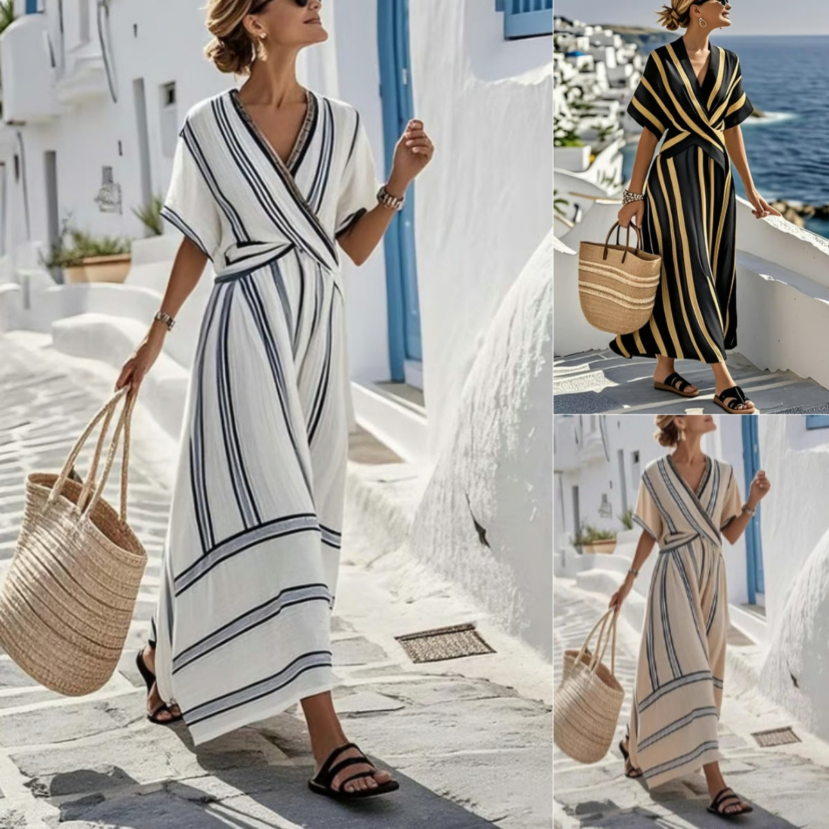 Retro Striped Summer Dress