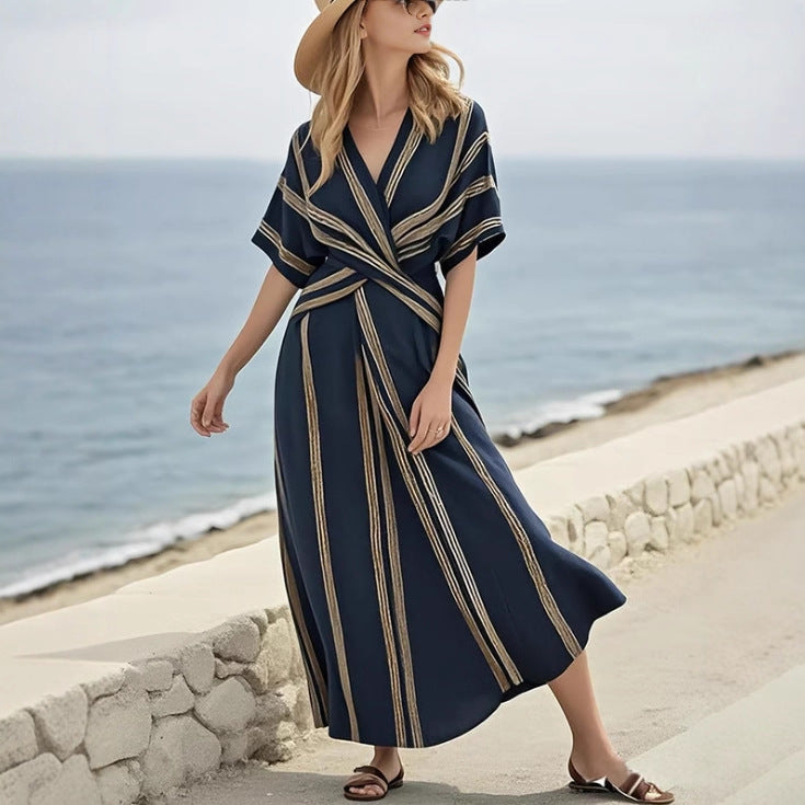 Retro Striped Summer Dress