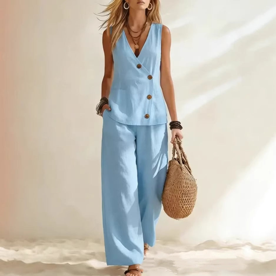 Women's Cardigan Vest Set