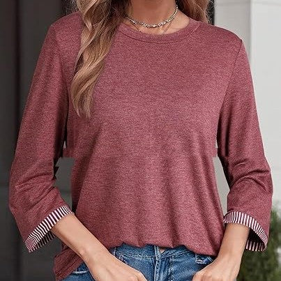 3/4 Sleeve Contrast T-Shirt