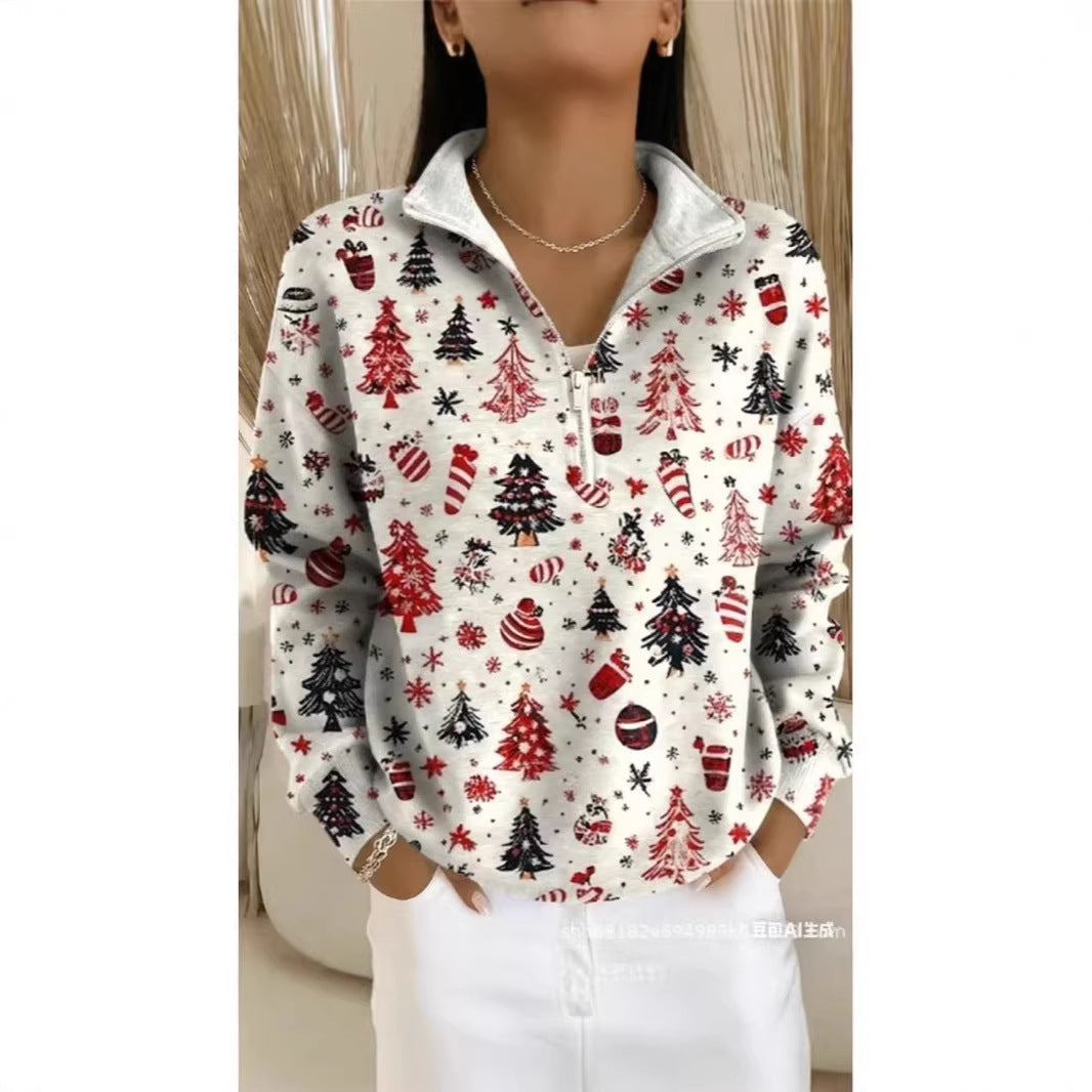 Casual Half-zip Pullover Hoodie