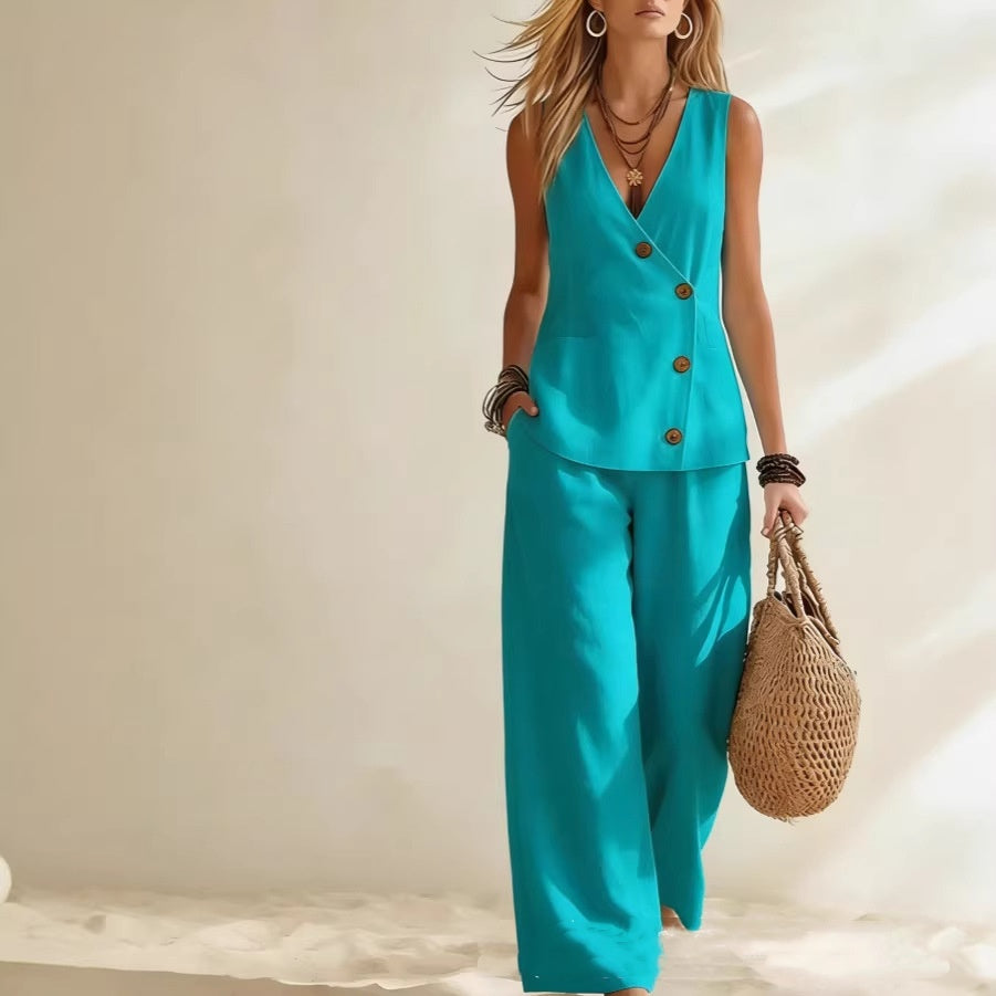 Women's Cardigan Vest Set