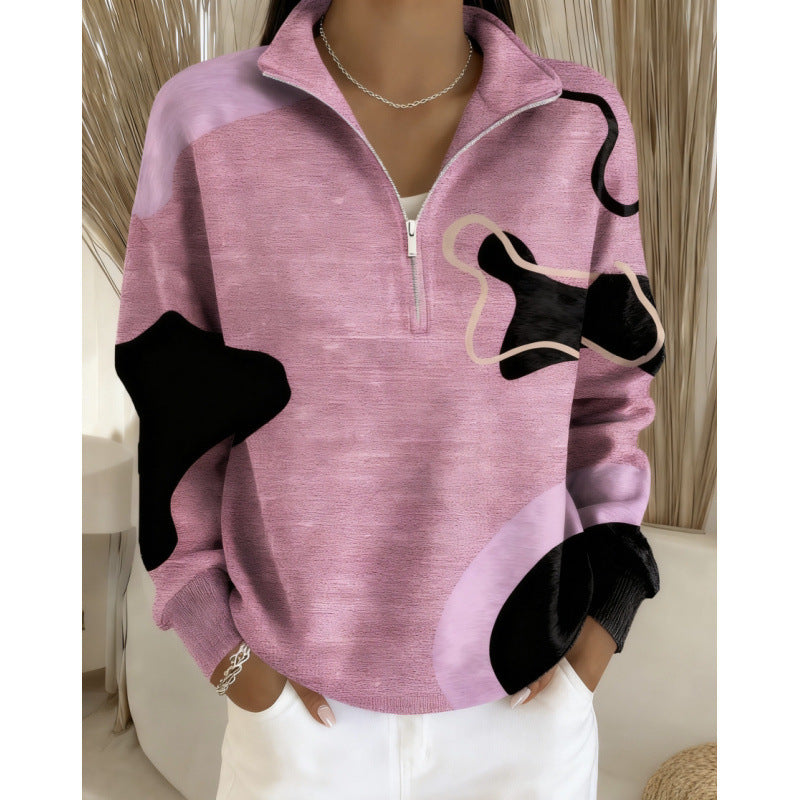 Casual Half-zip Pullover Hoodie