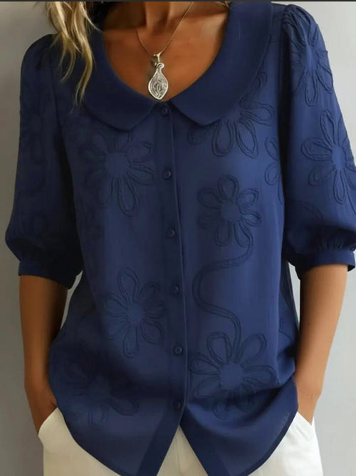 3D Floral Embroidered Shirt