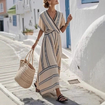 Retro Striped Summer Dress