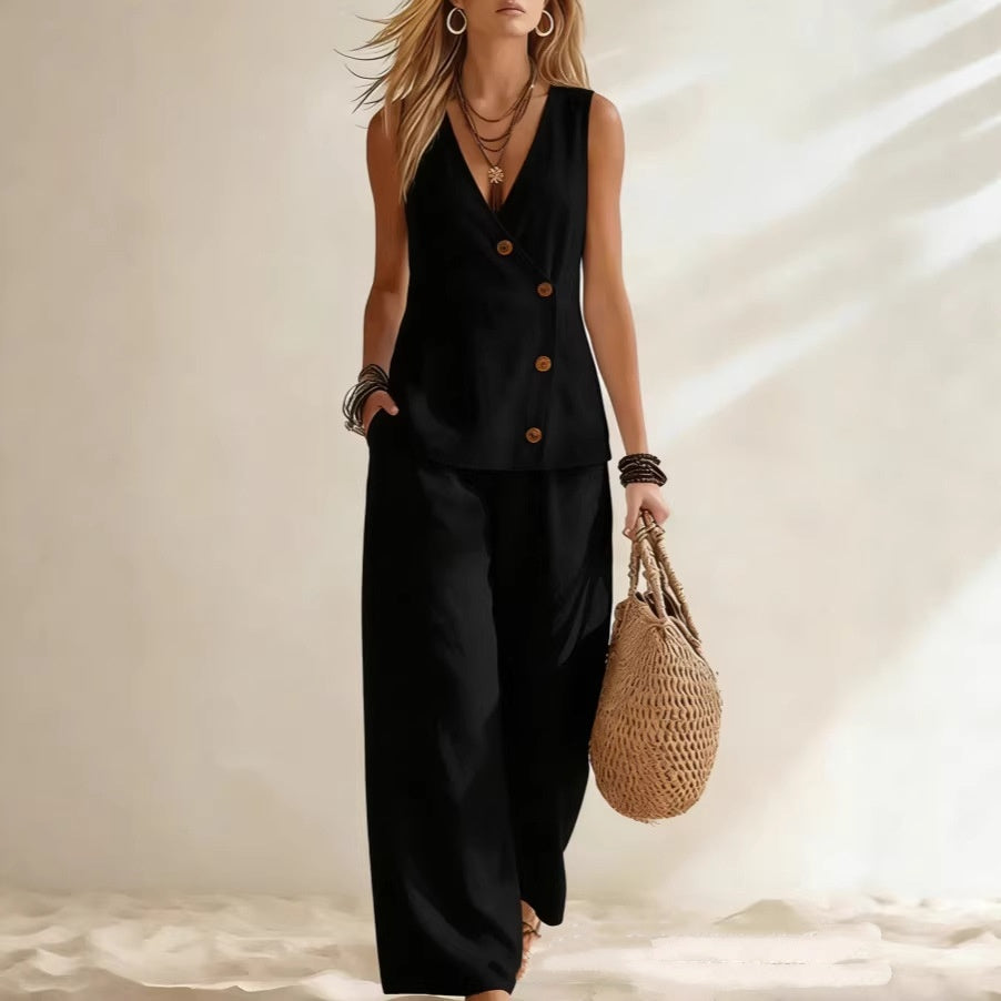 Women's Cardigan Vest Set