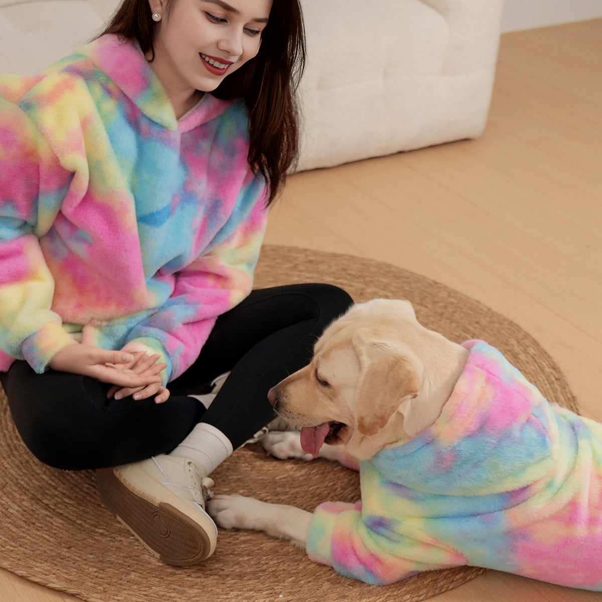 Rainbow Tie-Dye Dog Hoodie