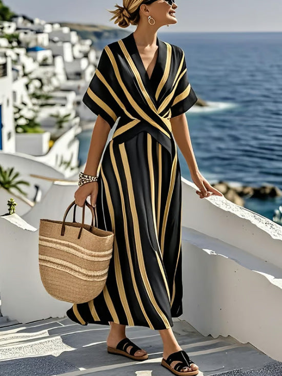Retro Striped Summer Dress