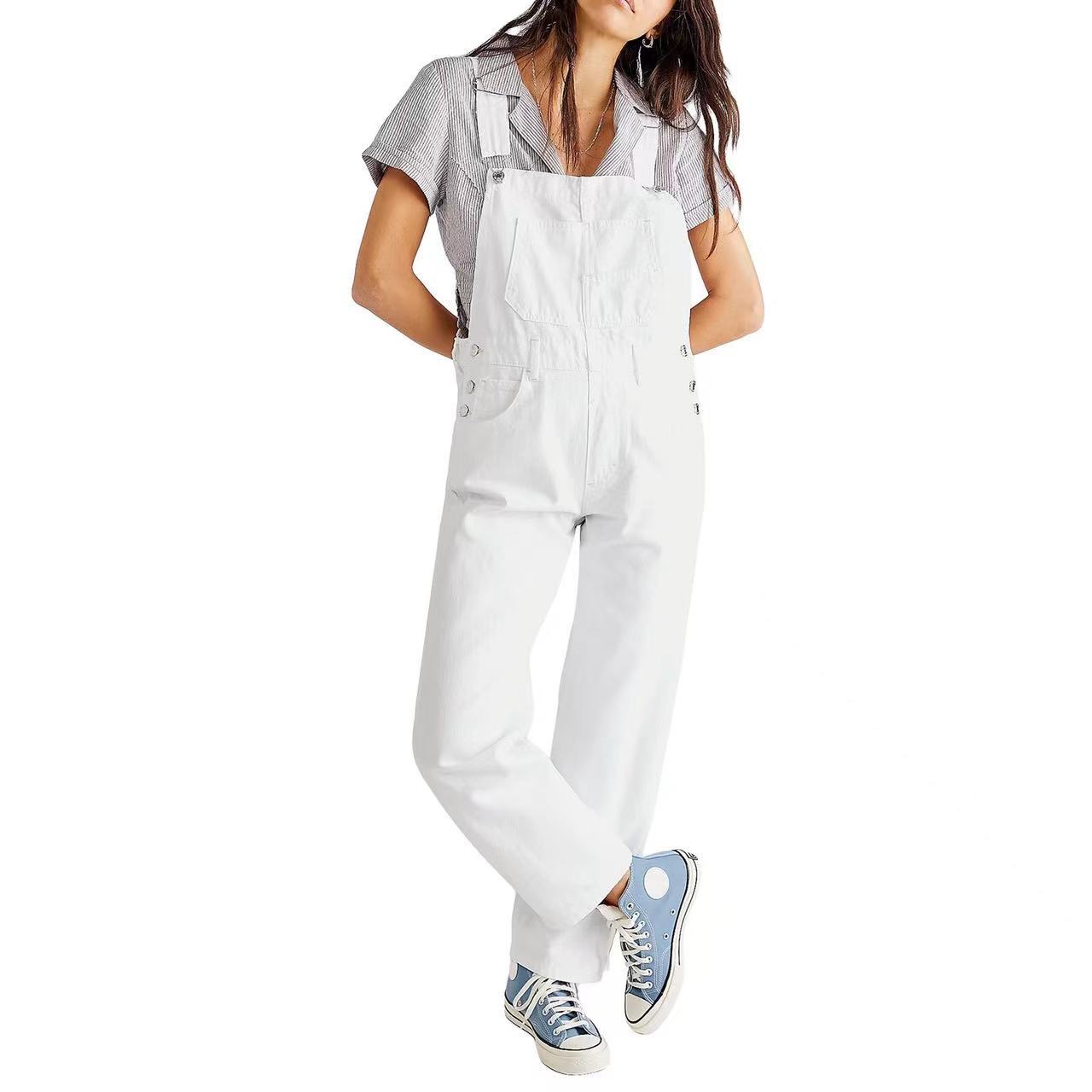 Women's High-Waist Denim Jumpsuit