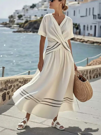 Retro Striped Summer Dress