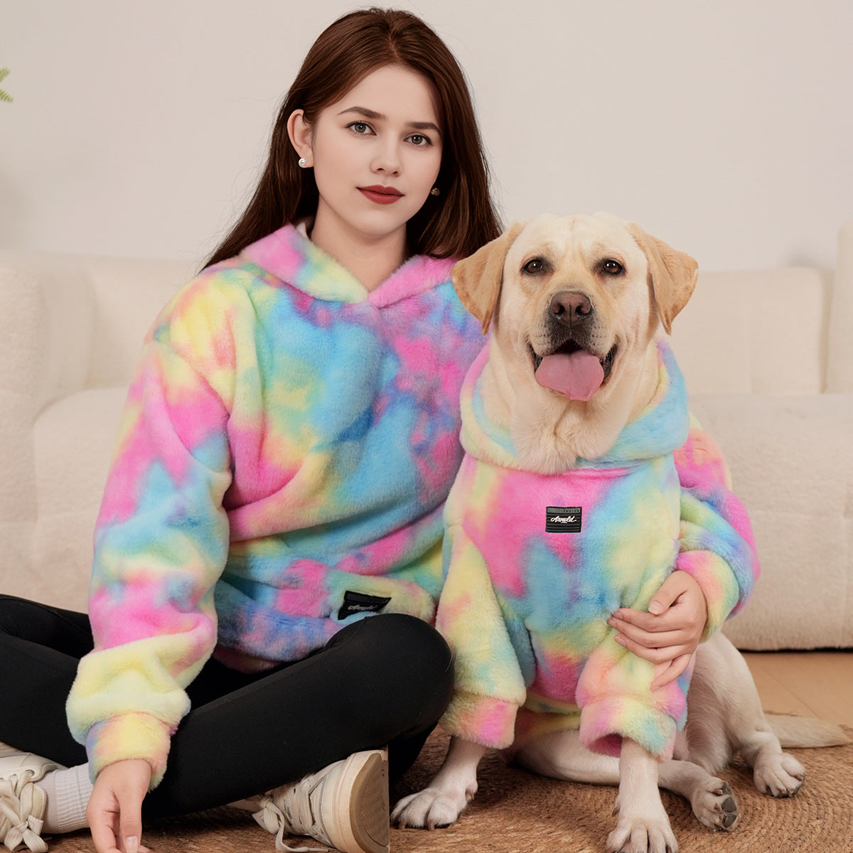 Rainbow Tie-Dye Dog Hoodie
